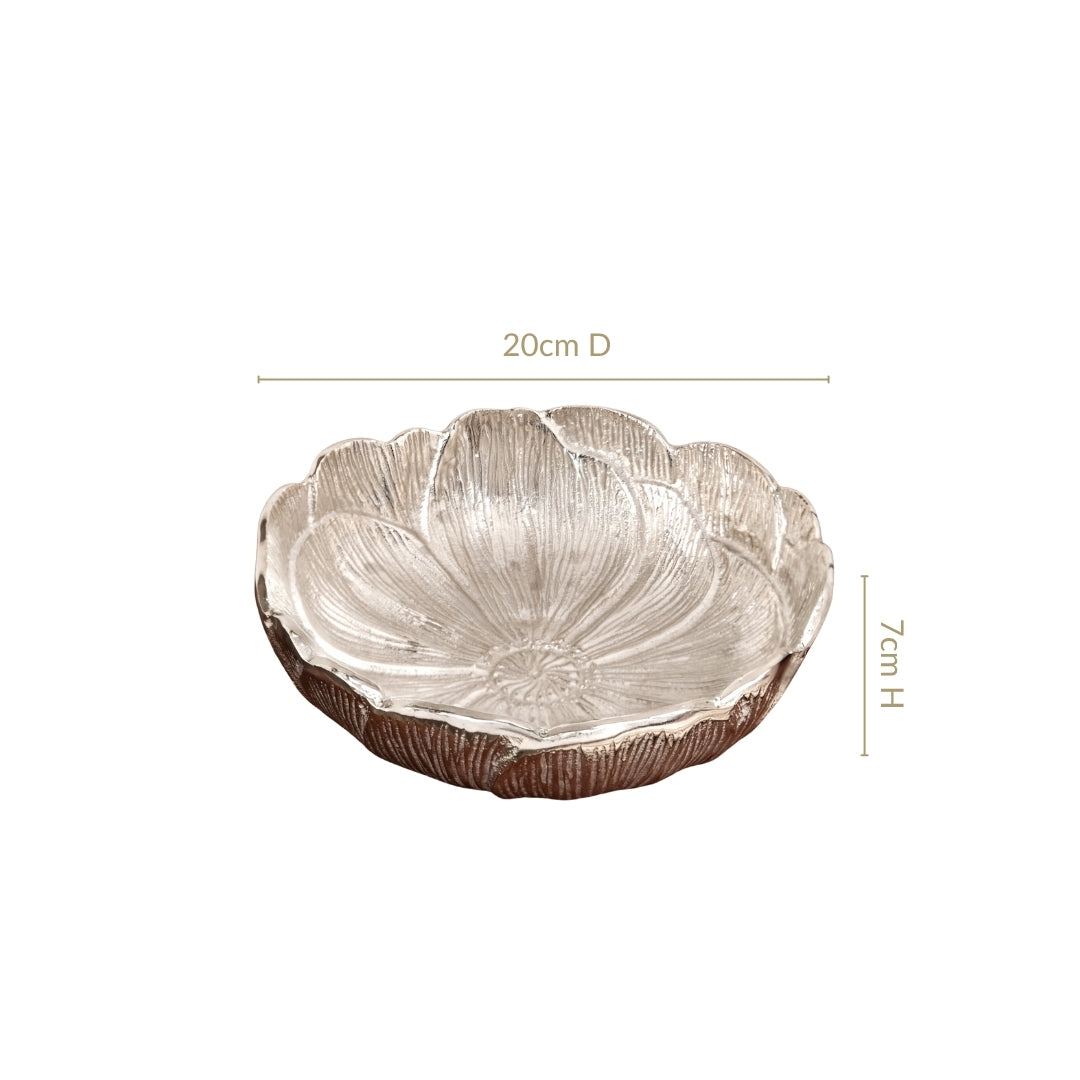 Decorative Metal Flower Bowl Urli