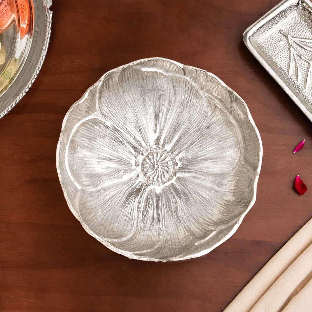 Decorative Metal Flower Bowl Urli