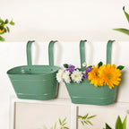 Decorative Hanging Planter Sage Green Set Of 2