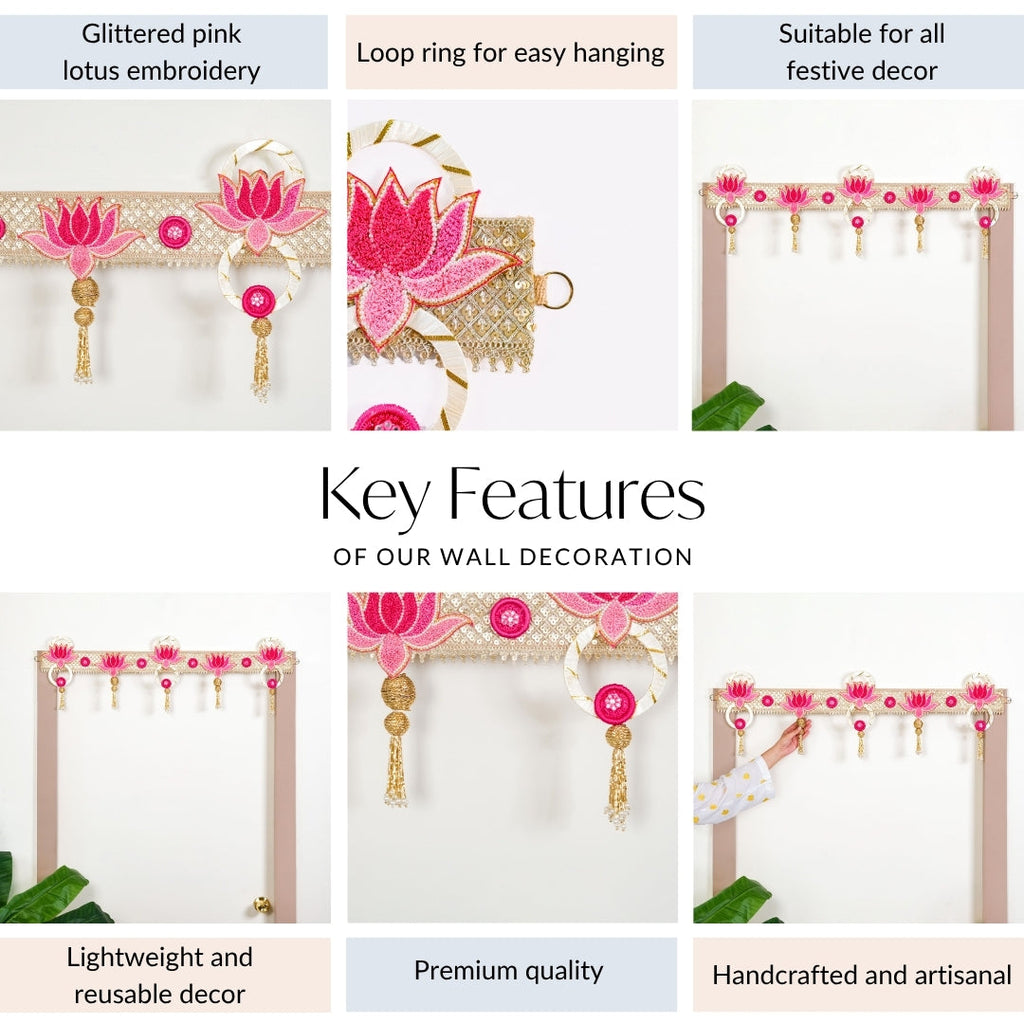 Decorative Lotus Wall Hanging Toran For Diwali