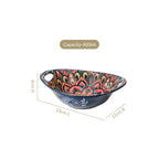 Mandala Melange Ceramic Long Dish With Handles Blue 400ml