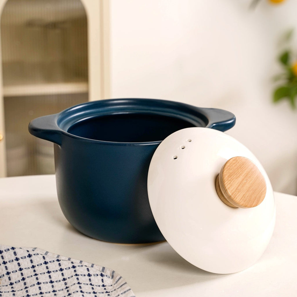 Cera Deep Ceramic Stew Pot Teal 3700ml