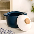 Cera Deep Ceramic Stew Pot Teal 3700ml