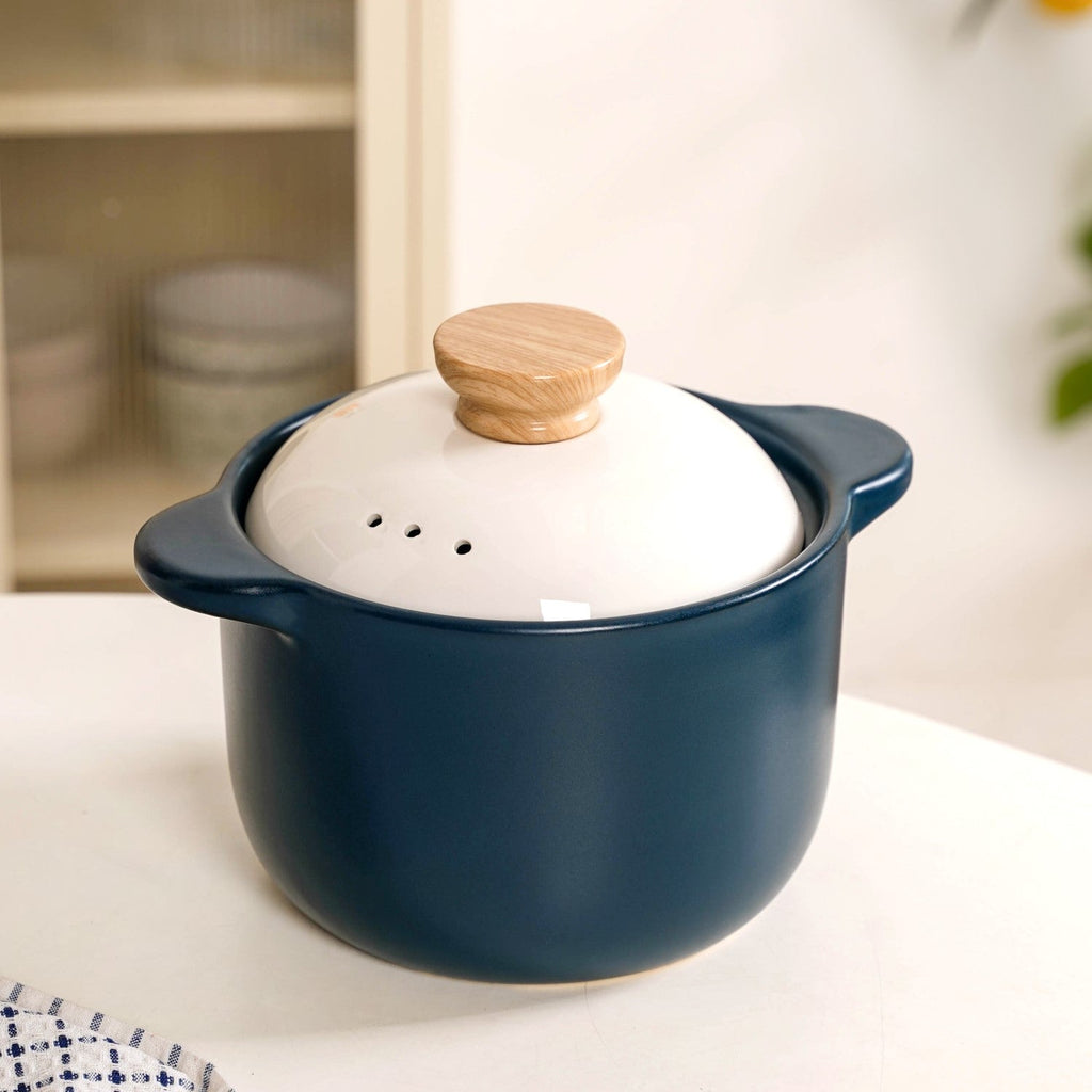 Cera Deep Ceramic Stew Pot Teal 3700ml