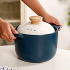 Cera Deep Ceramic Stew Pot Teal 3700ml
