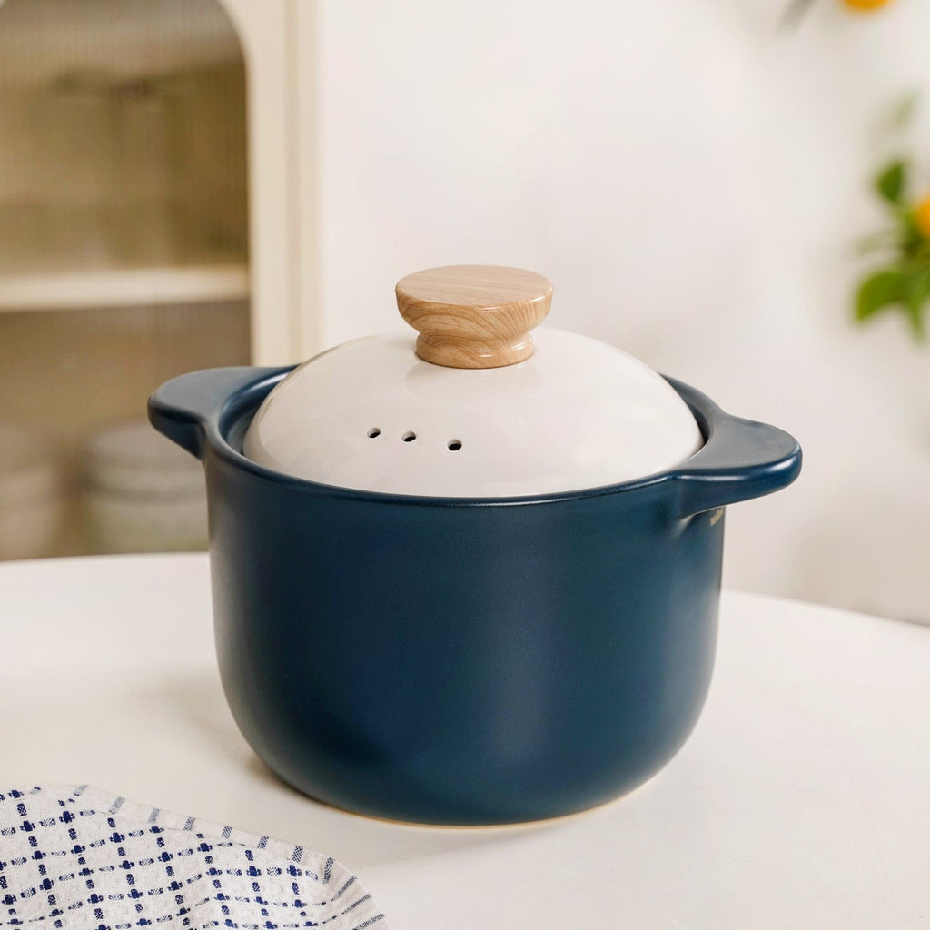 Cera Deep Ceramic Stew Pot Teal 3700ml