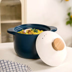 Cera Deep Ceramic Stew Pot Teal 3700ml