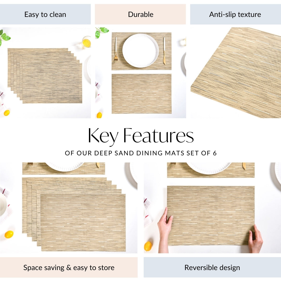 Deep Sand Dining Mats Set Of 6