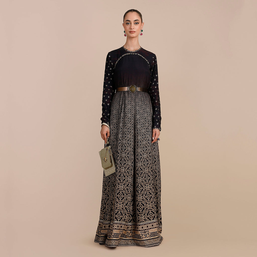 Deep Violet Ombre Anarkali | SATT