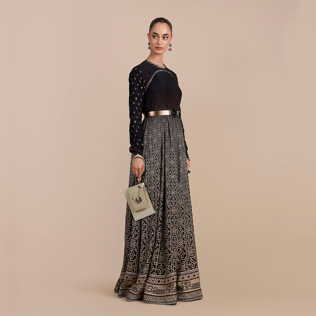 Deep Violet Ombre Anarkali | SATT