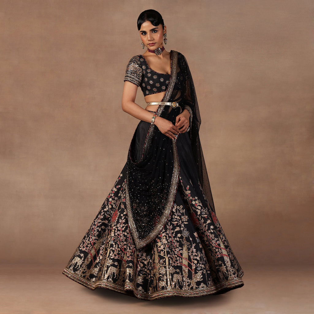 Deep Black Lehenga Set | EAST