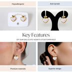 Delicate Hearts Stud Earrings