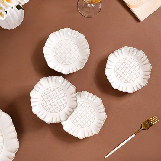 Ivory Dessert Plate Set Of 4 6 Inch