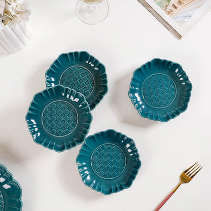 Luxe Ceramic Dessert Plate Green Set Of 4 6 Inch