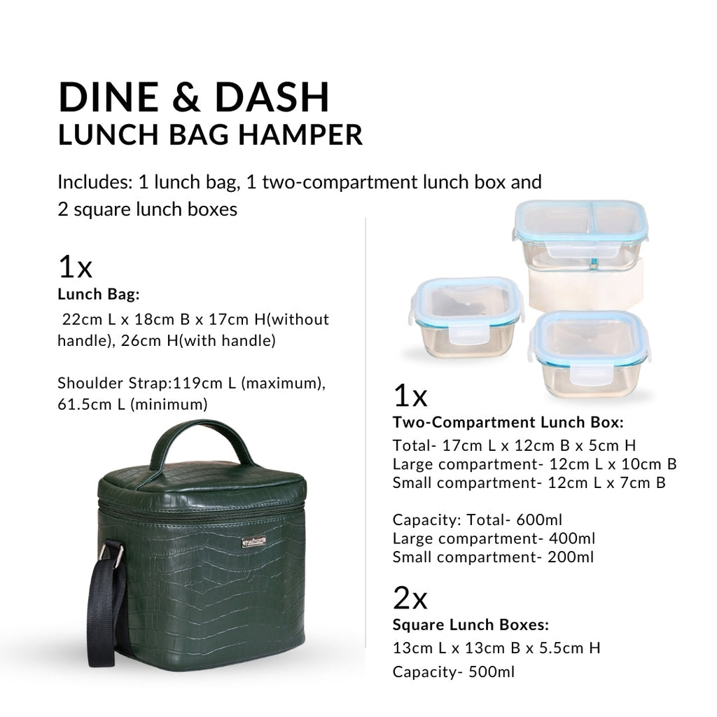 Premium Large Lunch Bag Lunch Box Hamper Dark Green