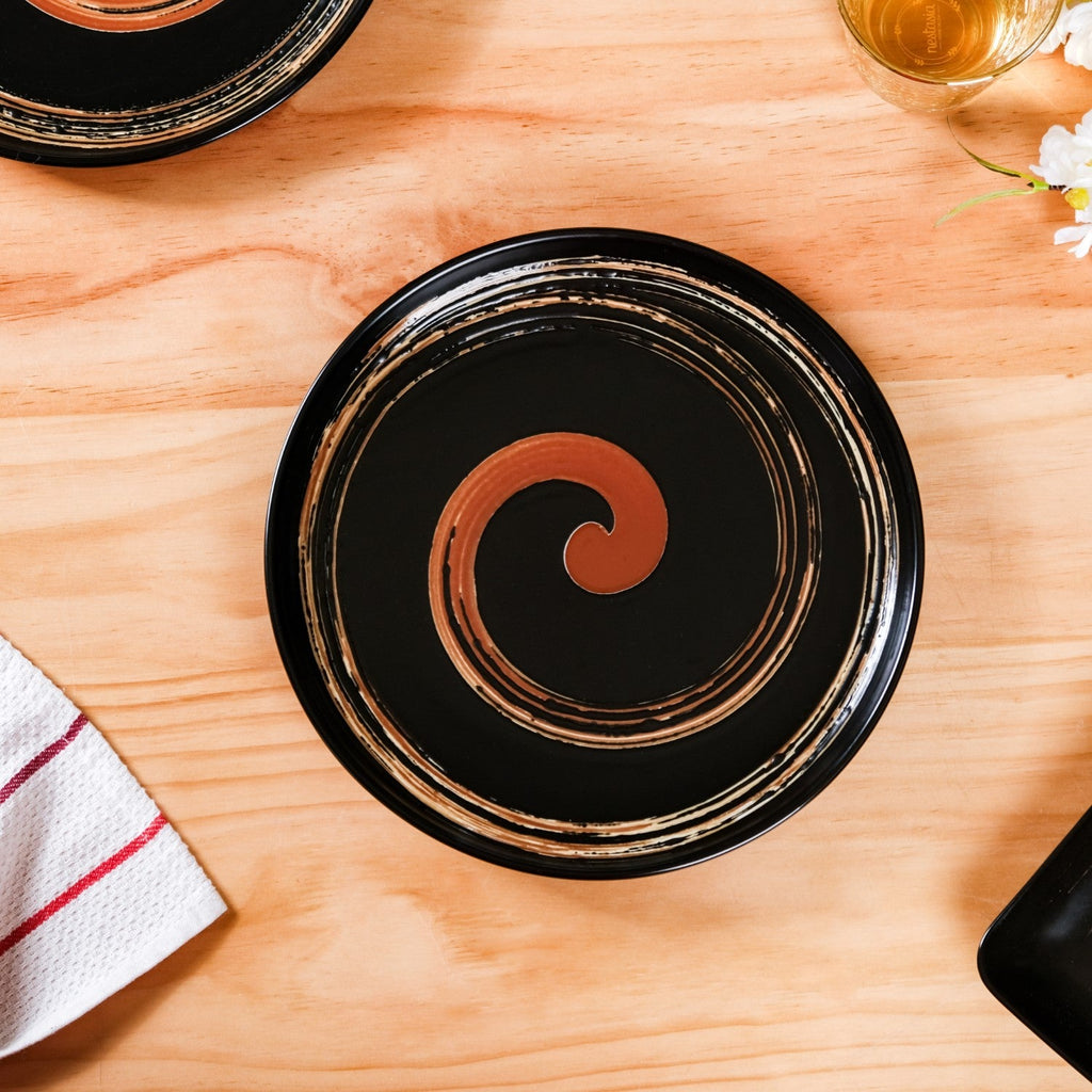 Brushstroke Round Exotic Dinner Plate Set Of 4 10 Inch