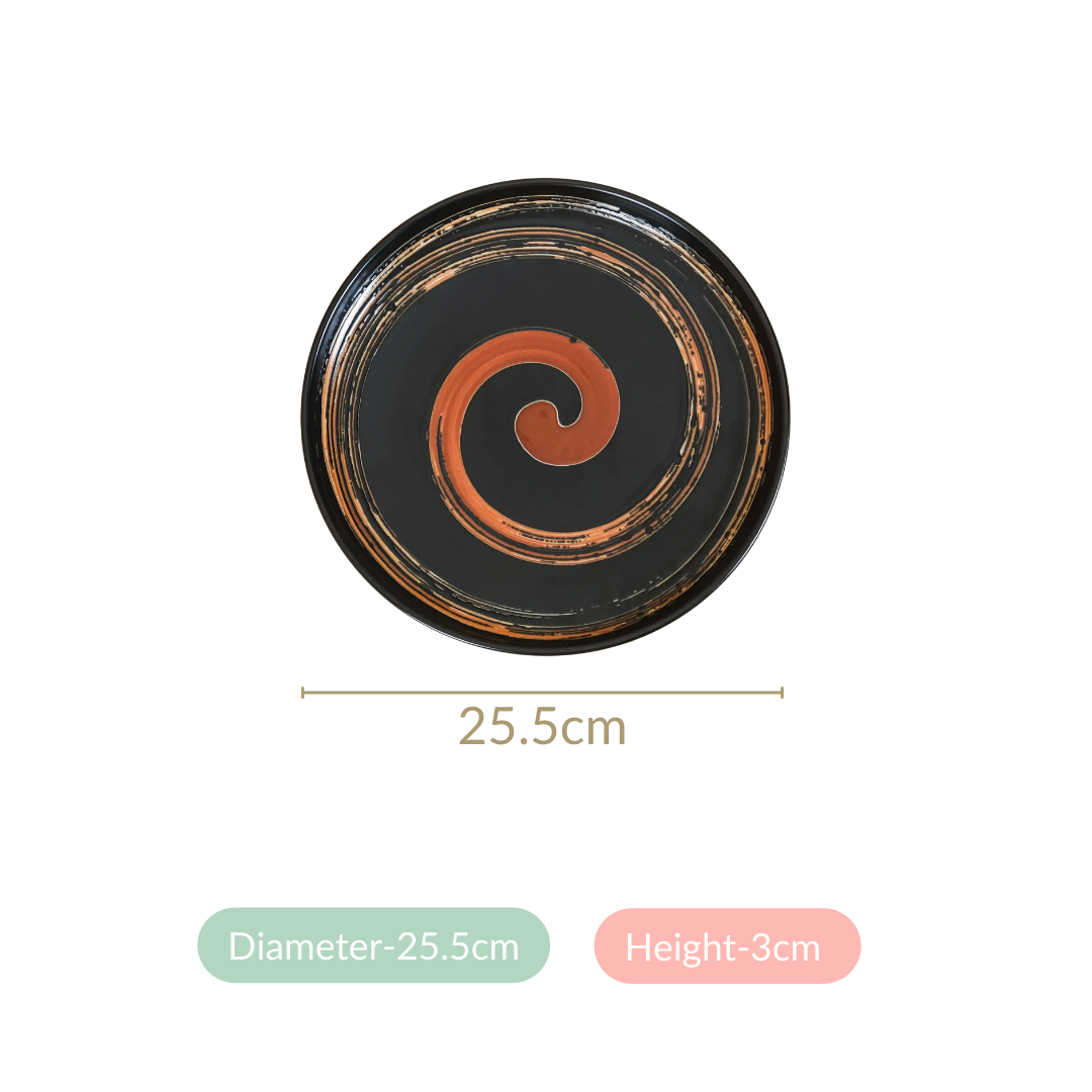 Brushstroke Round Exotic Dinner Plate Set Of 4 10 Inch