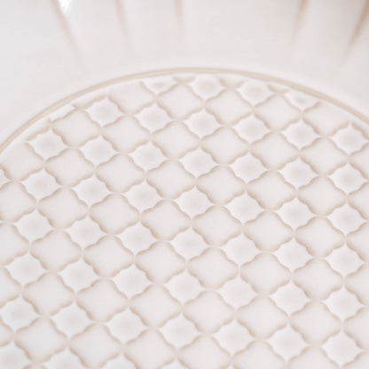 Luxury Ceramic Stoneware Dinner Plate Set Of 4 Ivory 10 Inch