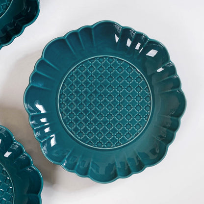 Luxe Moroccan Round Dinner Plate Dark Green Set Of 4 10 Inch