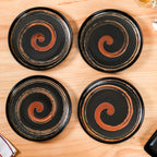 Brushstroke Round Exotic Dinner Plate Set Of 4 10 Inch