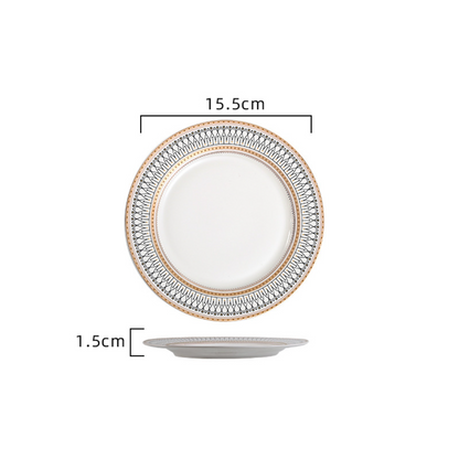 Gold Detailed Glam Dessert Plate