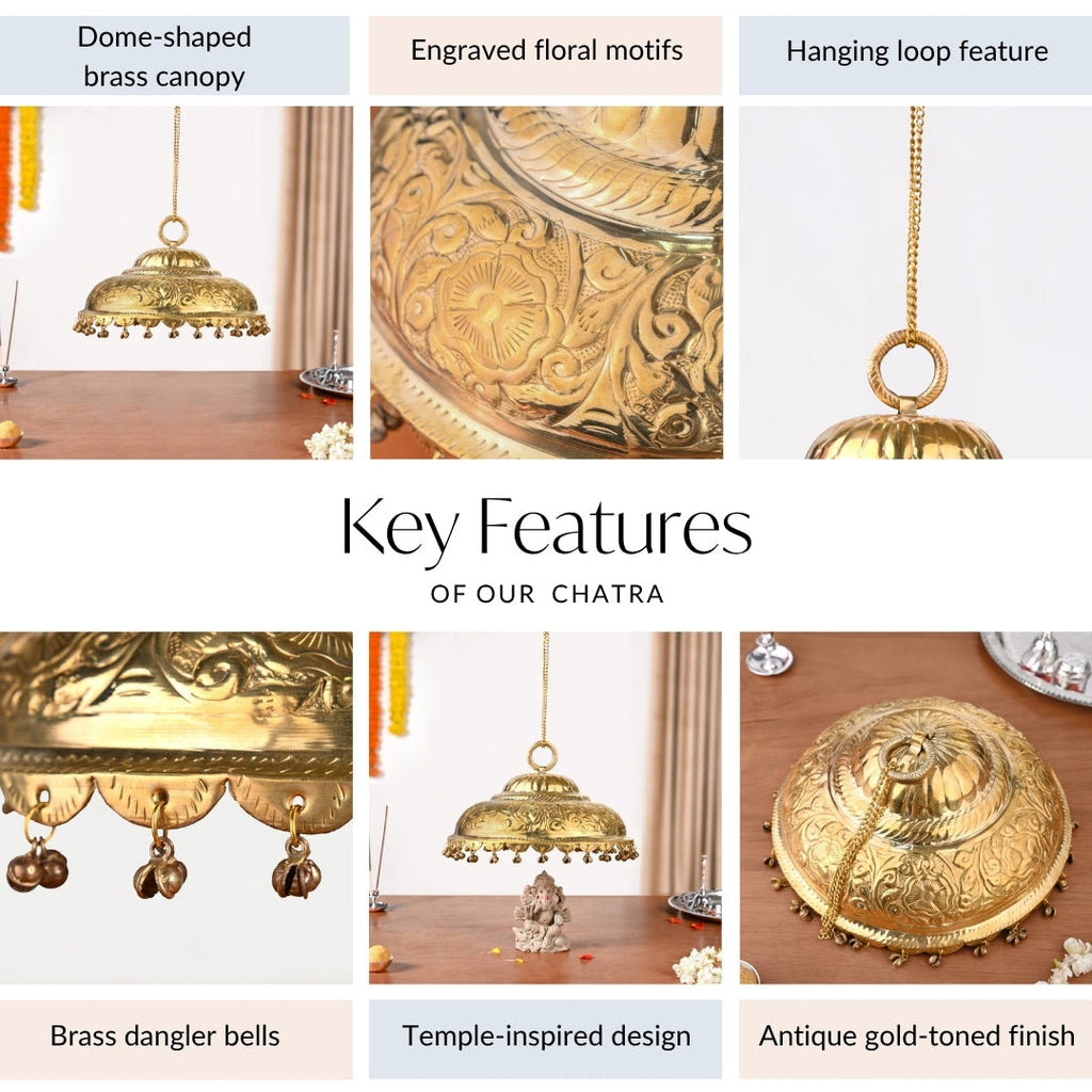 Divine Singhasan Chatra Gold Large 26cm