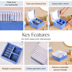 Dots And Dash Multi Section Jewellery Box With Mirror