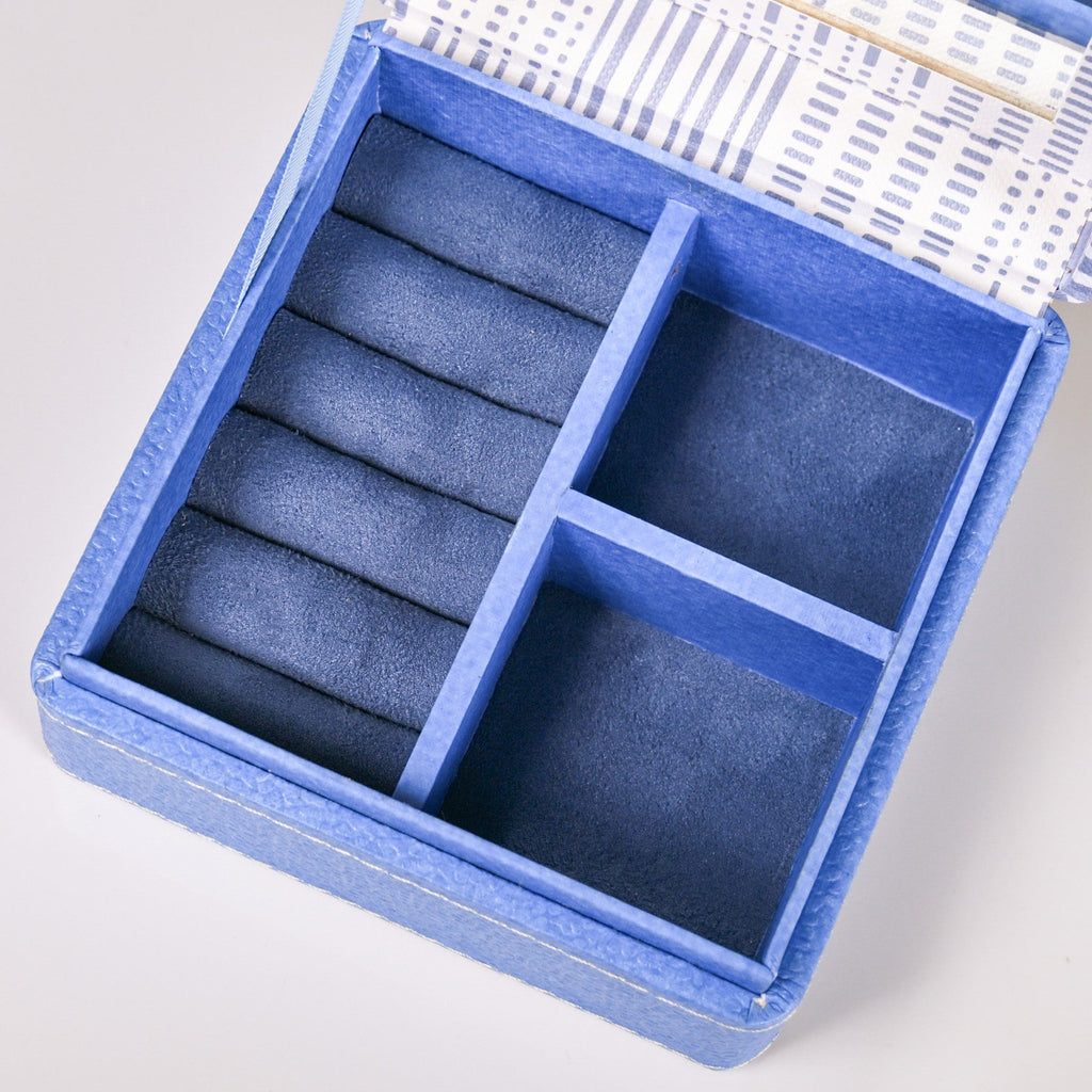 Dots And Dash Multi Section Jewellery Box With Mirror