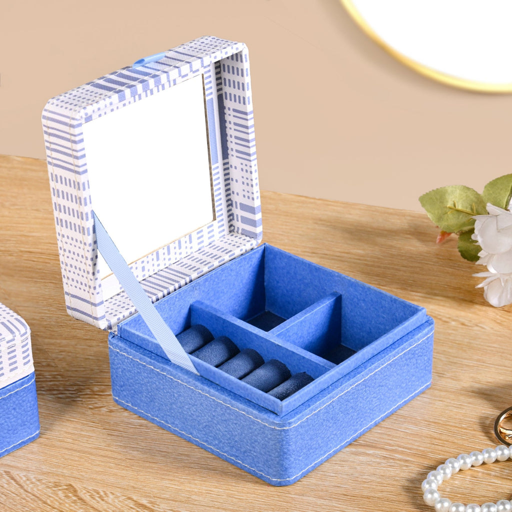 Dots And Dash Multi Section Jewellery Box With Mirror