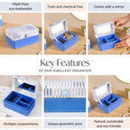 Dots And Dash Portable Jewellery Box With Mirror