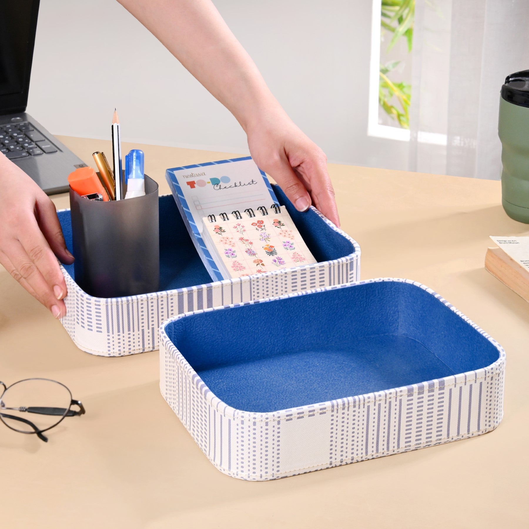 Dots And Dash Storage Organisation Tray Set Of 2