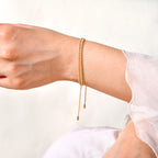 Double Layered Gold Sliding Knot Bracelet