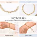 Double Layered Gold Sliding Knot Bracelet