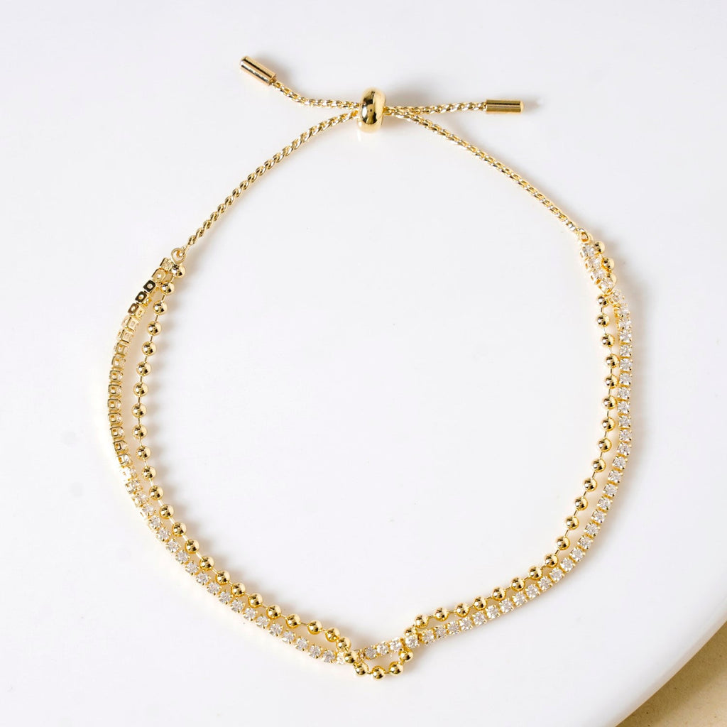 Double Layered Gold Sliding Knot Bracelet