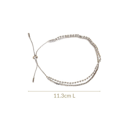 Double Layered Silver Sliding Knot Bracelet