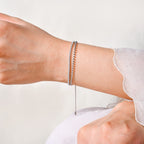 Double Layered Silver Sliding Knot Bracelet