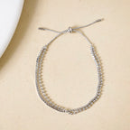 Double Layered Silver Sliding Knot Bracelet