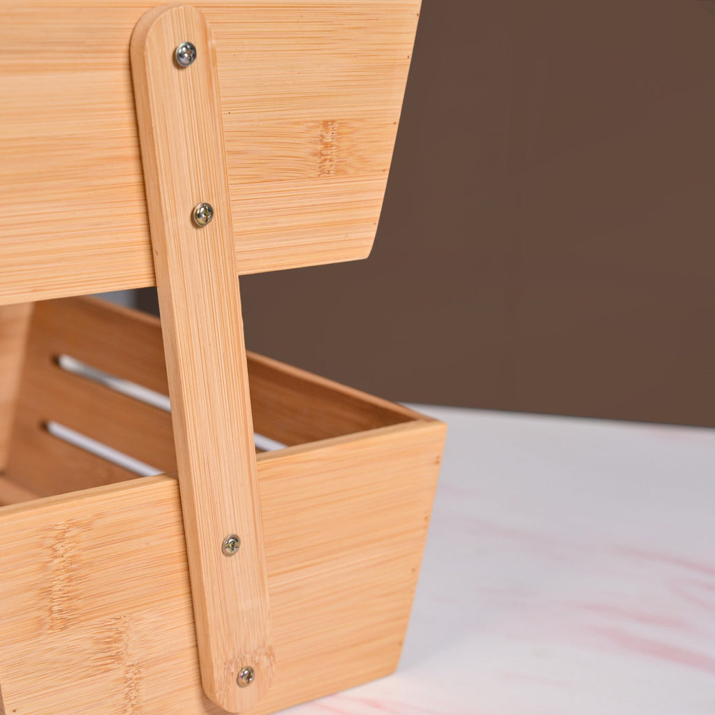 Double Tier Bamboo Storage Basket