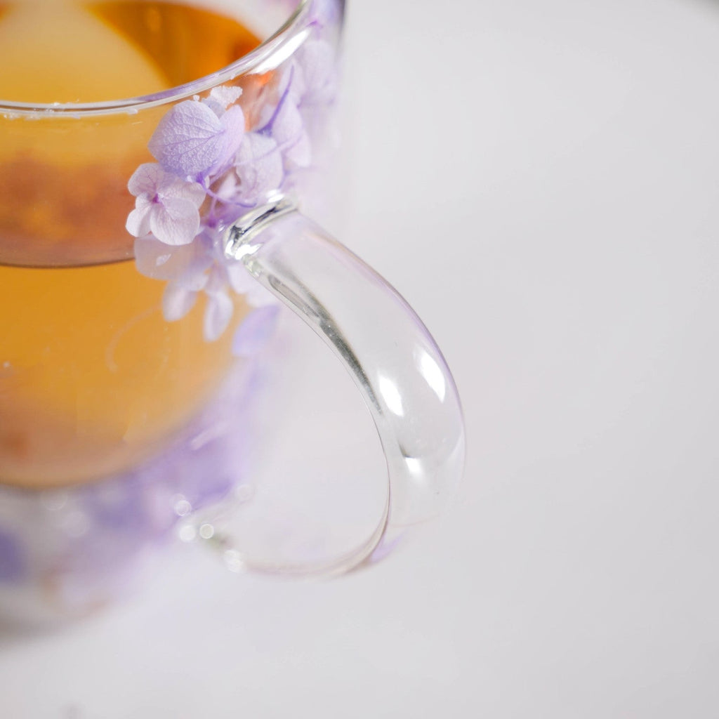 Double Wall Flower Inside Glass Insulated Mug Set Of 2 350ml