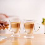 Double Walled Glass Irish Coffee Mug Set Of 2 350ml