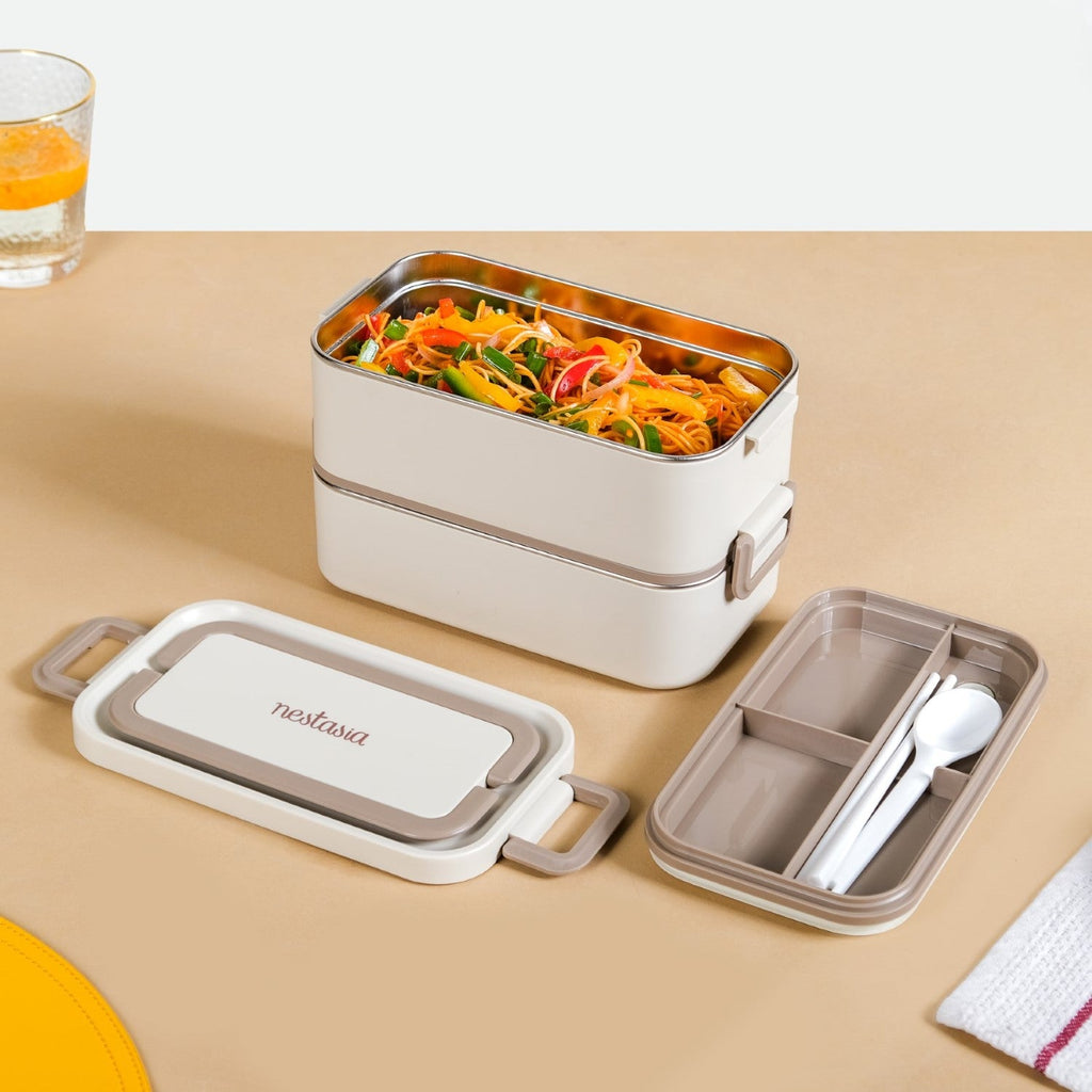 Ninja Airtight Double Decker Bento Lunch Box Matte Beige 2000ml