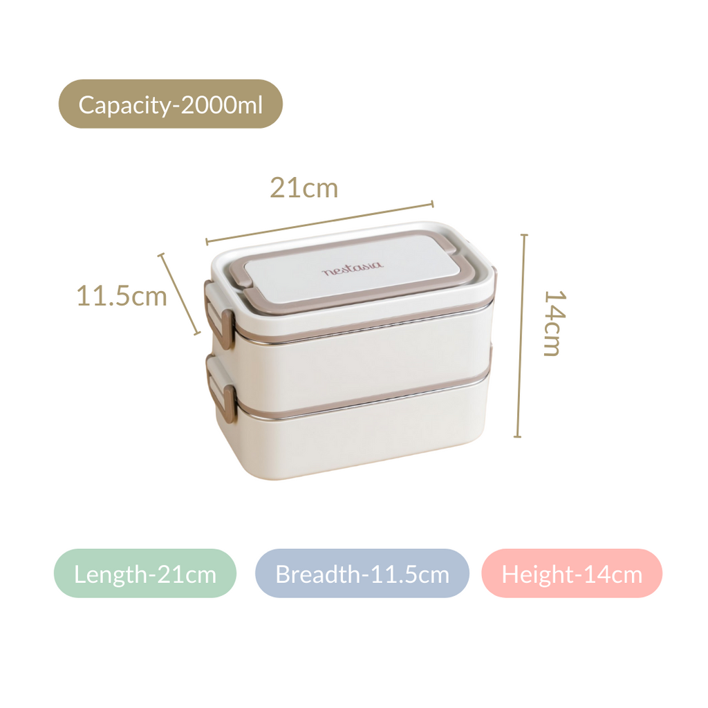 Ninja Airtight Double Decker Bento Lunch Box Matte Beige 2000ml