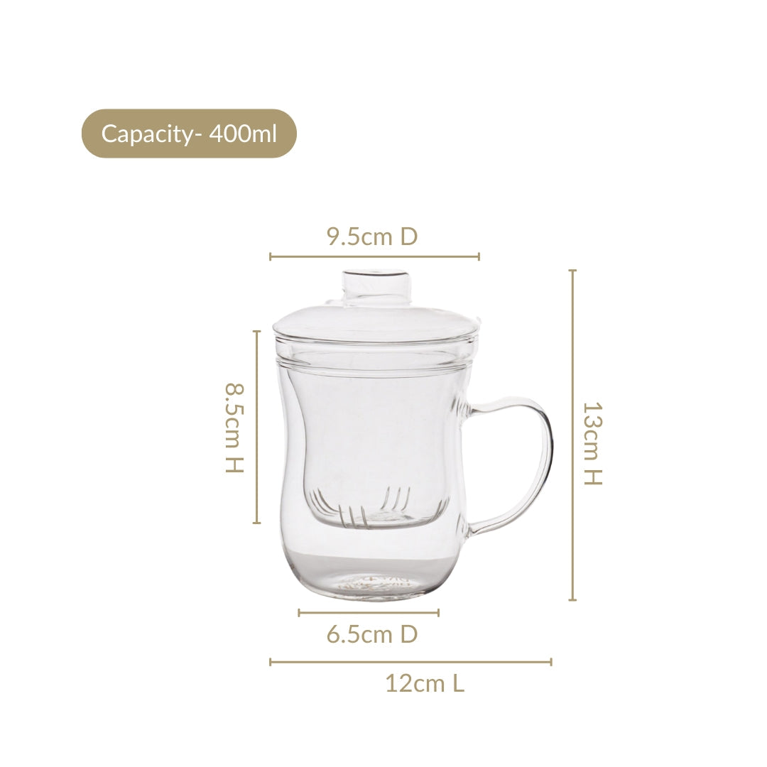 Double Walled Glass Infuser Teapot with Strainer