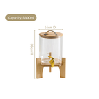 Drinks Dispenser With Bamboo Stand 3600ml
