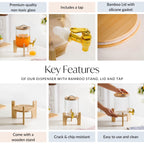 Drinks Dispenser With Bamboo Stand 3600ml