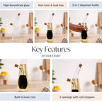 Droplet Style Two In One Balsamic Vinegar Oil Glass Bottle