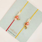 Dual Flower Rakhi Gift Set
