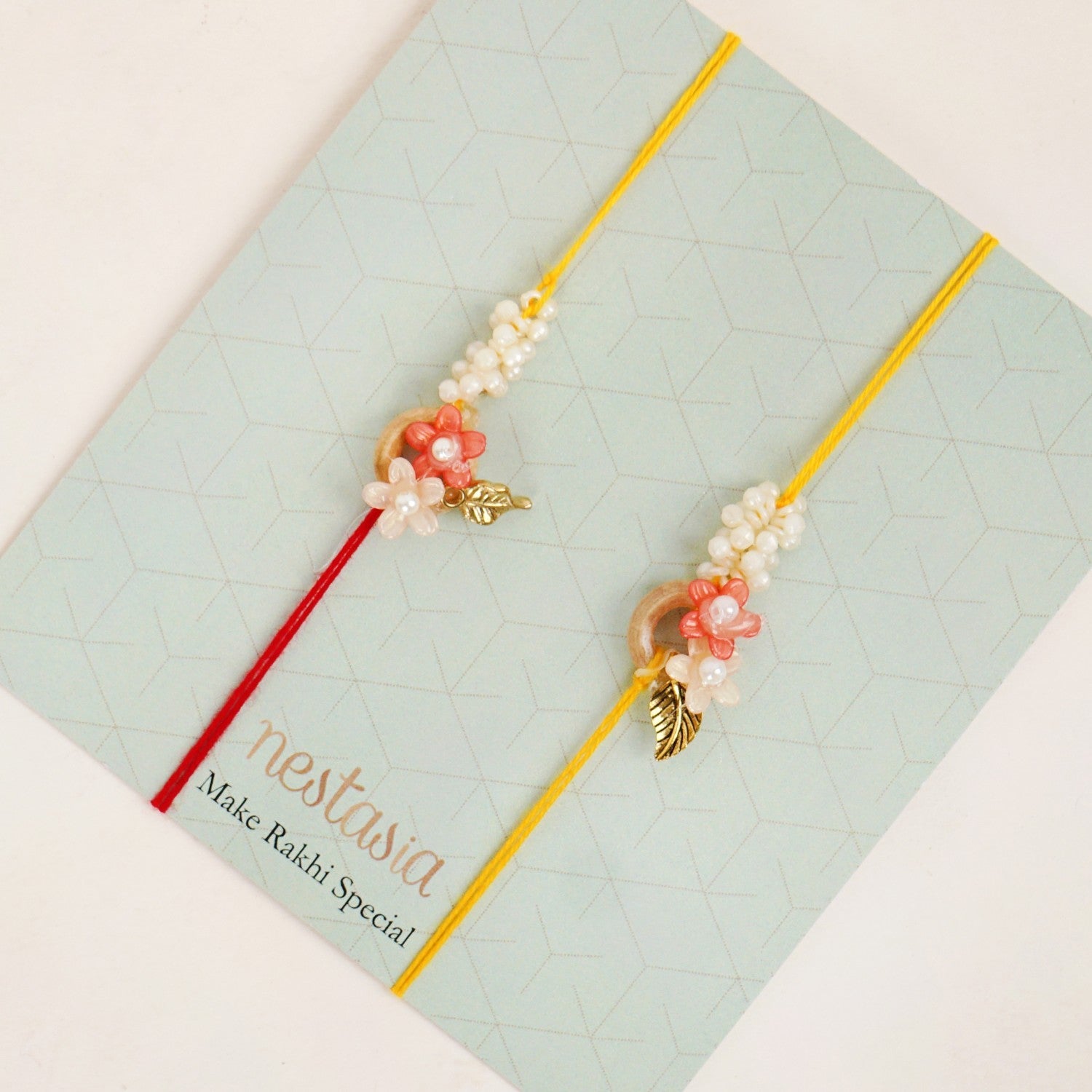 Dual Flower Rakhi Gift Set