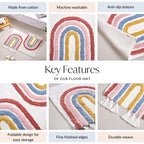 Rainbows With Tassels Cotton Anti Slip Floor Mat 84x51cm