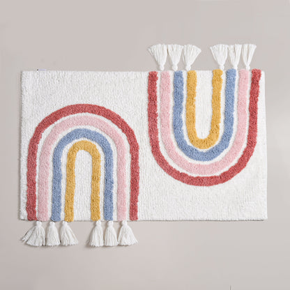 Rainbows With Tassels Cotton Anti Slip Floor Mat 84x51cm